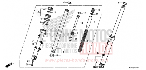 FOURCHETTE AVANT CBR500RAJ de 2018
